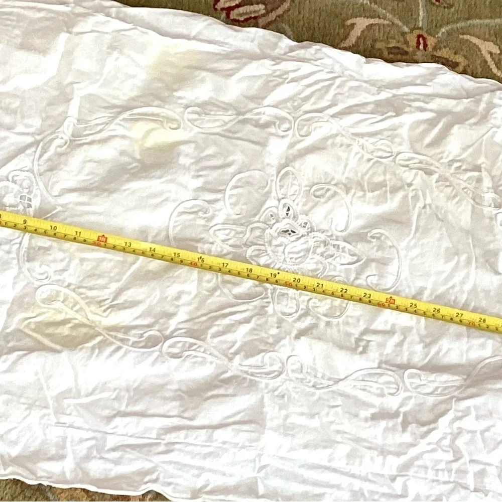 ⚜️ Discolored KING Battenburg Appliqué Cotton Pillowcase NPLVC Envelope Back